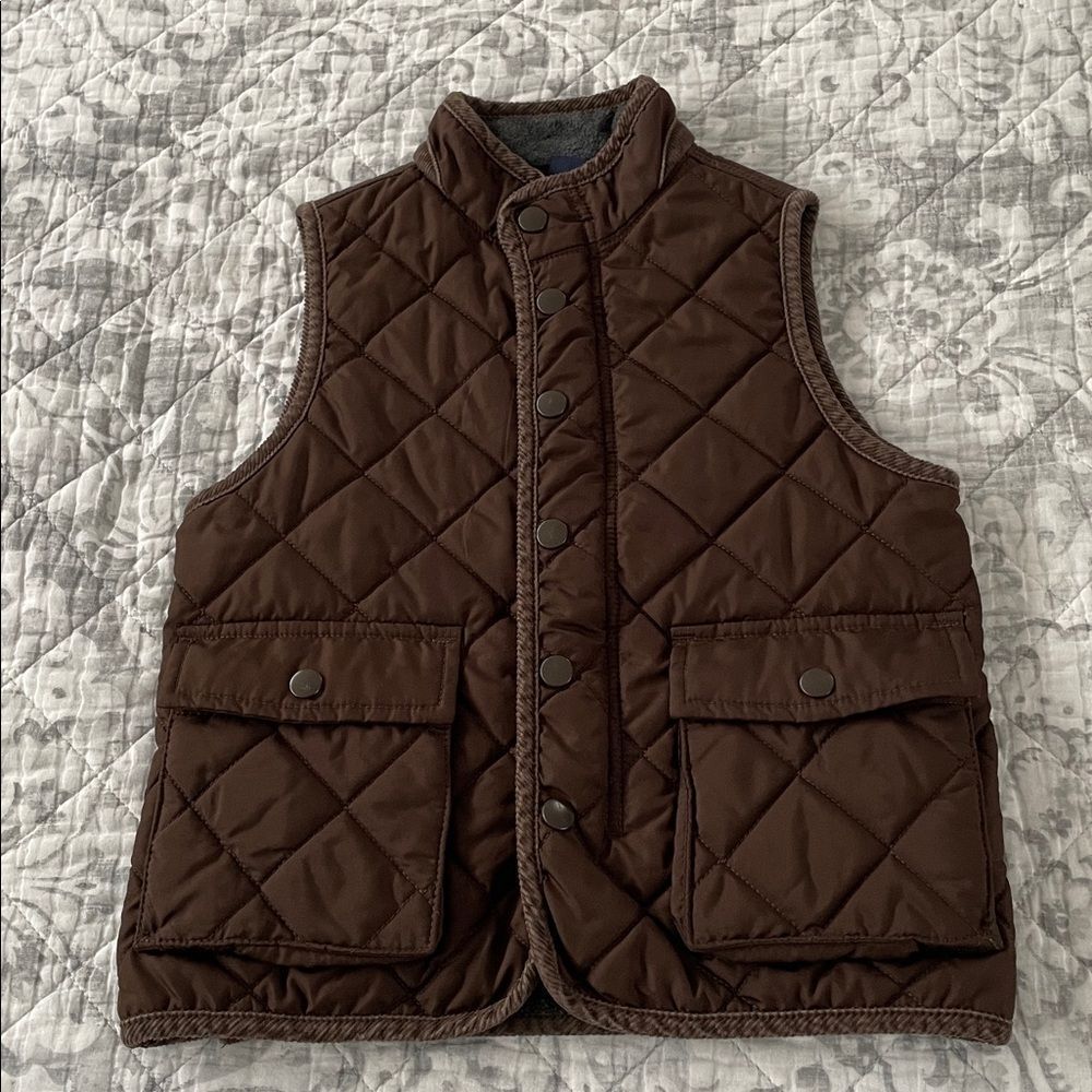 Baby Gap Brown Quilted Vest with Pockets size 5 years